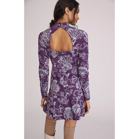 Anthropologie Mock Neck Mini Dress - New Small - Picture 3 of 4